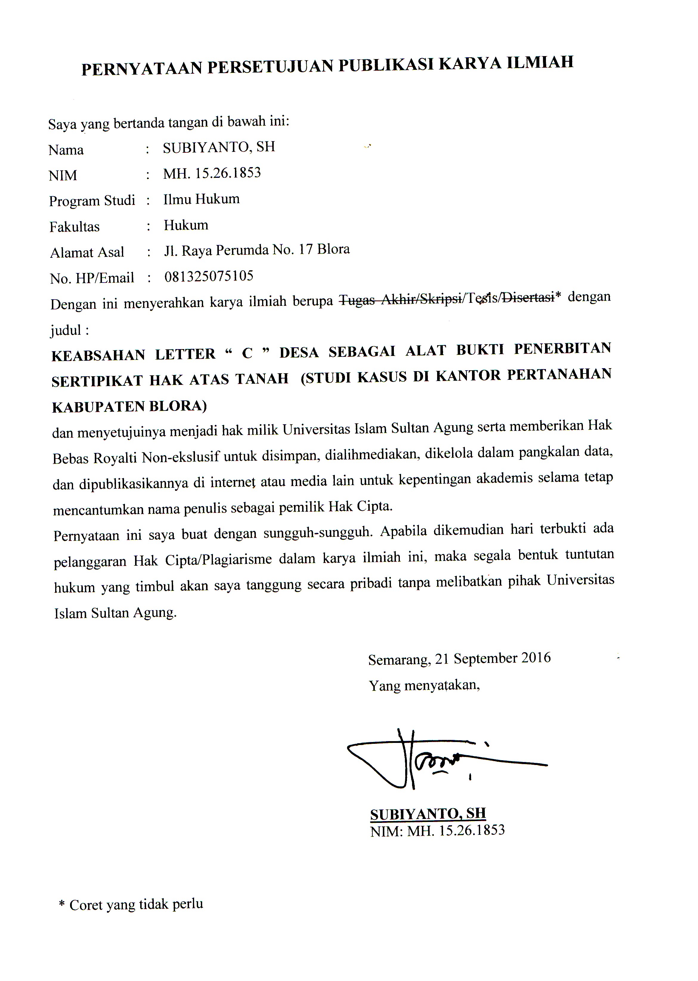 Contoh Format Surat Pernyataan Tanah Tidak Sengketa Idesurat My Id Hot Sex Picture 